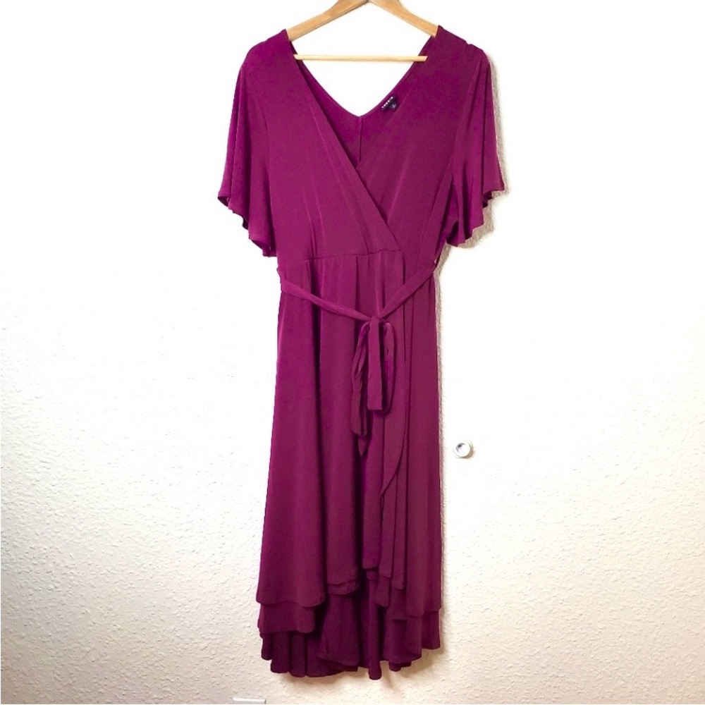 Torrid Berry Jersey Knit Faux Wrap Dress NWOT - Picture 1 of 8
